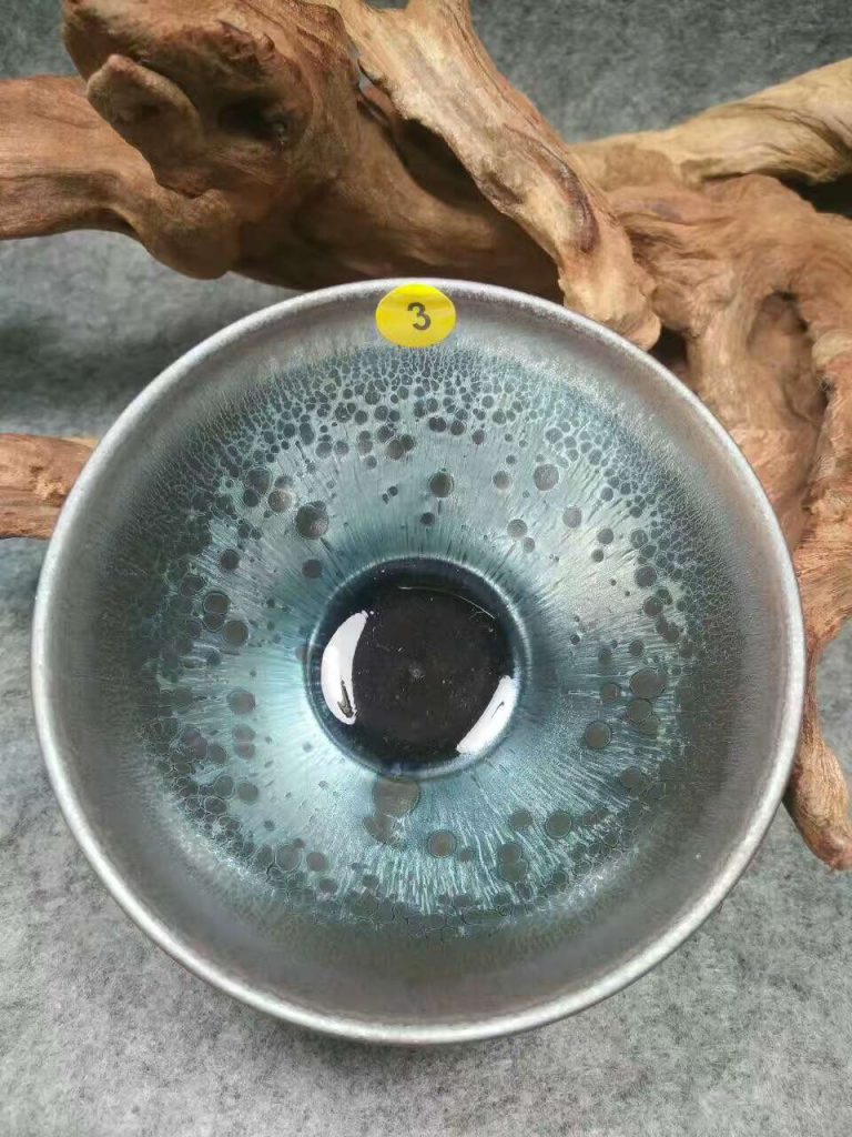 吳立主 束口曜變 口徑8高5