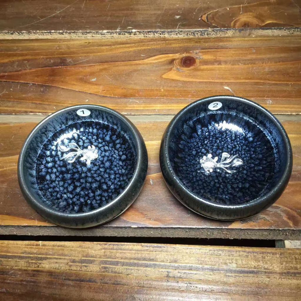 蔡龍禪定銀魚盞口徑8.3高4.2