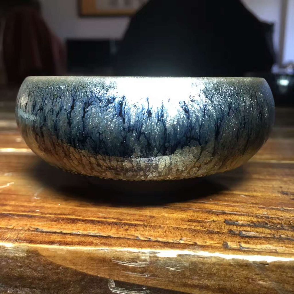 蔡龍禪定銀魚盞口徑8.3高4.2