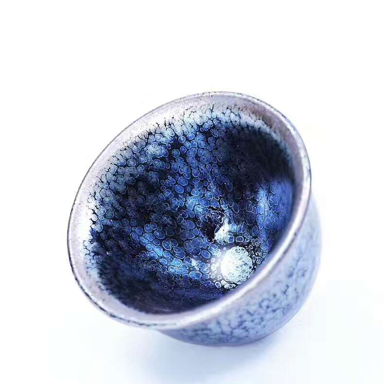 劉學(xué)財(cái)8.5公分滿天星藍(lán)油滴美人盞