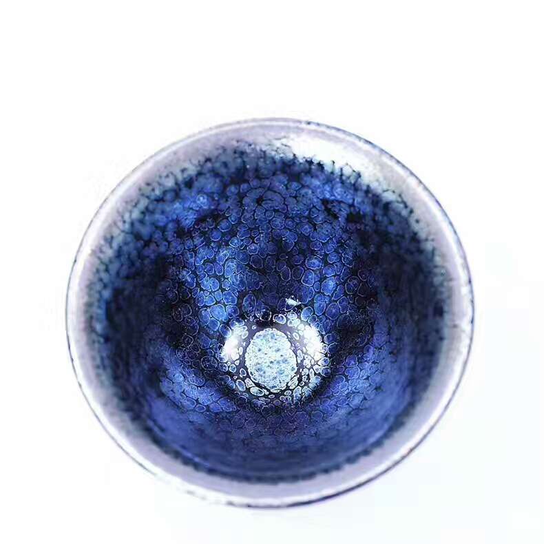 劉學(xué)財(cái)8.5公分滿天星藍(lán)油滴美人盞