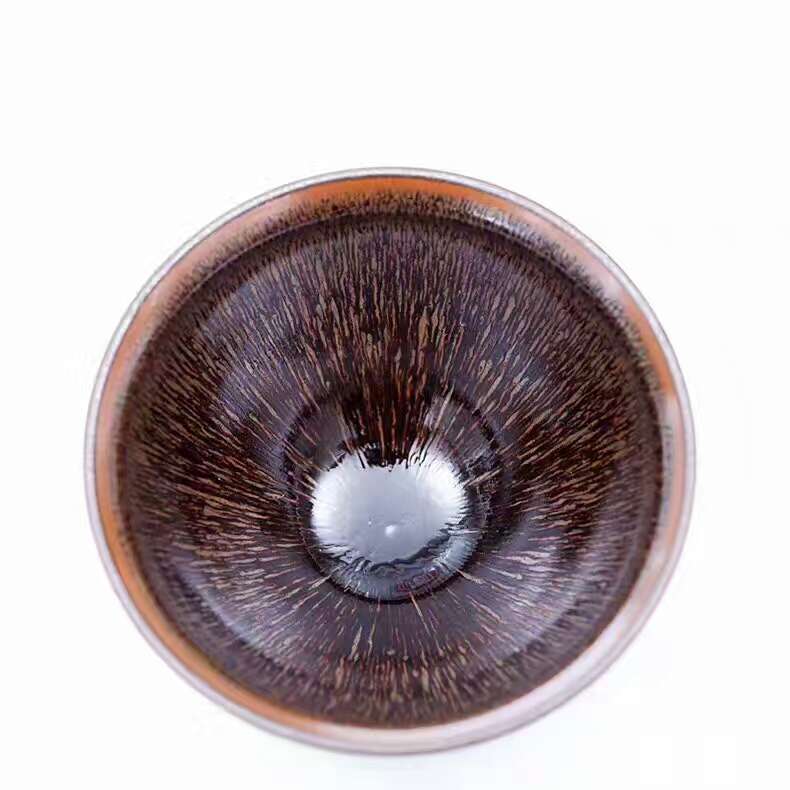 葉禮忠老師9.3公分束口窯變兔毫盞，傳承人獨(dú)門(mén)絕技，喝茶佳器，釉色古樸幽雅，斑紋漂亮！