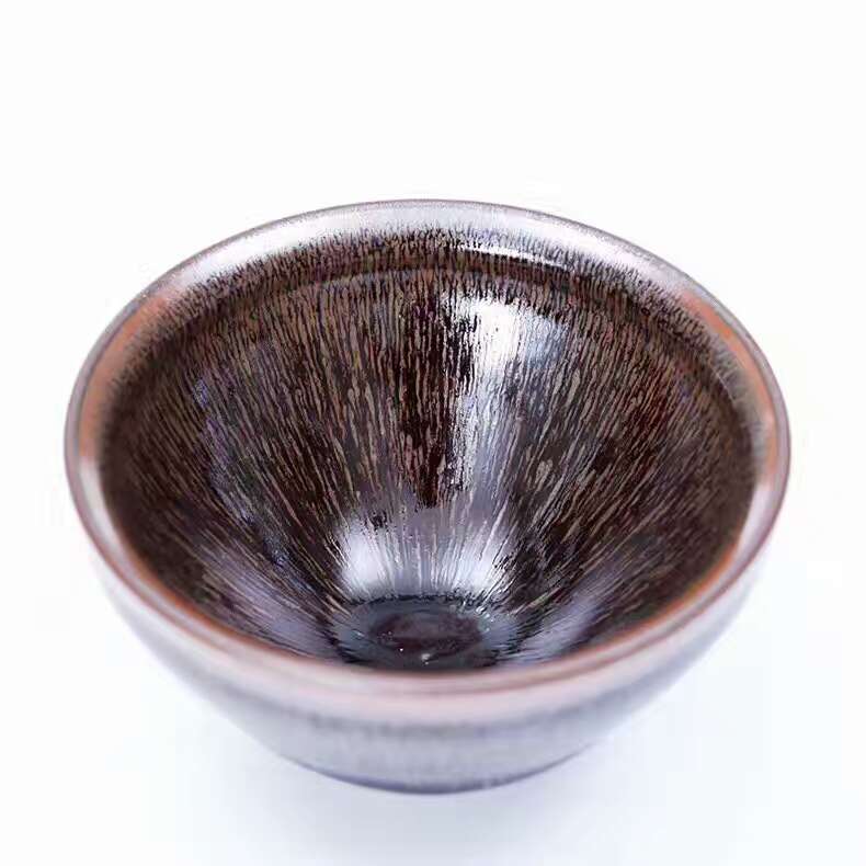 葉禮忠老師9.3公分束口窯變兔毫盞，傳承人獨(dú)門(mén)絕技，喝茶佳器，釉色古樸幽雅，斑紋漂亮！