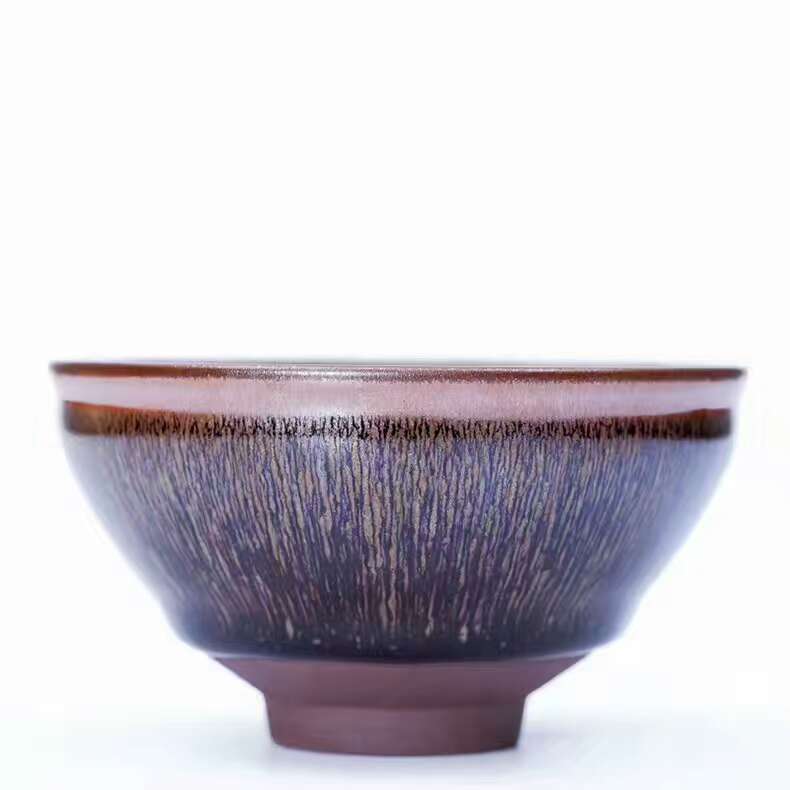 葉禮忠老師9.3公分束口窯變兔毫盞，傳承人獨(dú)門(mén)絕技，喝茶佳器，釉色古樸幽雅，斑紋漂亮！