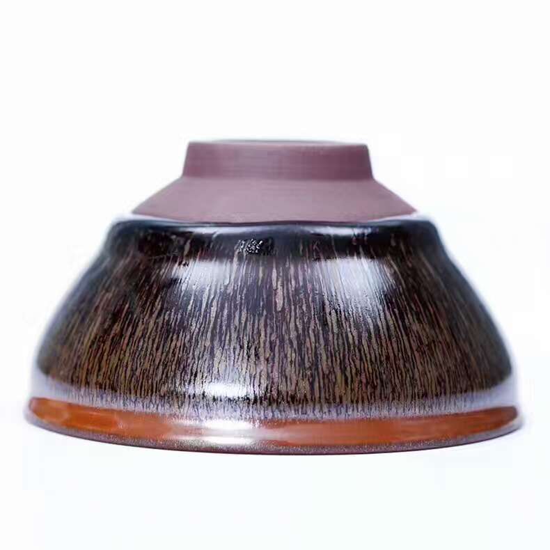 葉禮忠老師9.3公分束口窯變兔毫盞，傳承人獨(dú)門(mén)絕技，喝茶佳器，釉色古樸幽雅，斑紋漂亮！