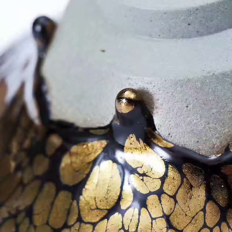 黃美金老師13.7公分撇口金油滴大盞，收藏重器，博物館館藏級(jí)別的珍品