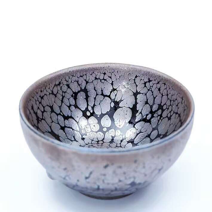 蔡炳盛8公分?jǐn)靠邡p鴣斑精品盞！黑釉銀斑，鷓鴣飽滿，優(yōu)雅，形象，掛釉非常經(jīng)典！