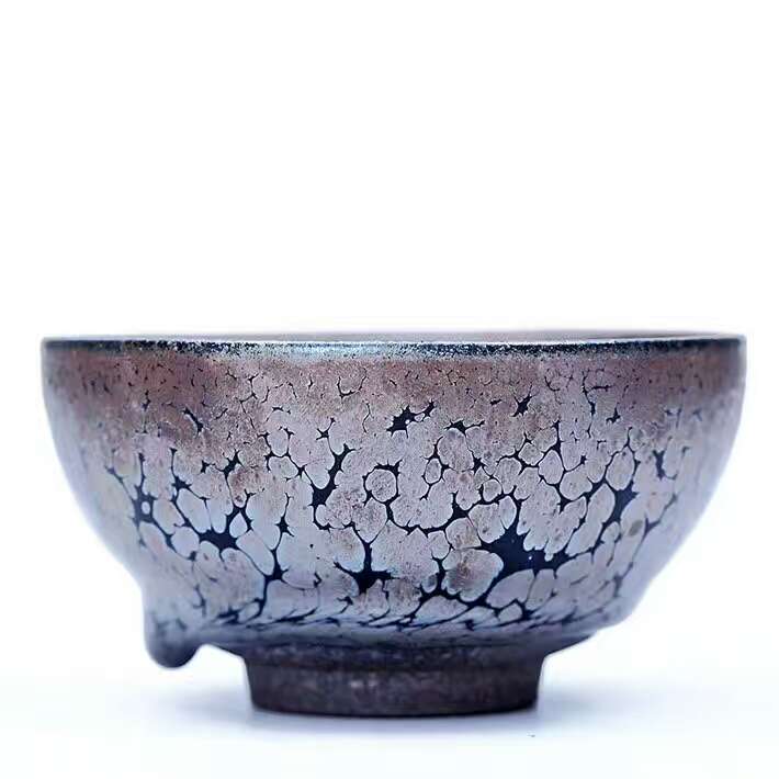 蔡炳盛8公分?jǐn)靠邡p鴣斑精品盞！黑釉銀斑，鷓鴣飽滿，優(yōu)雅，形象，掛釉非常經(jīng)典！