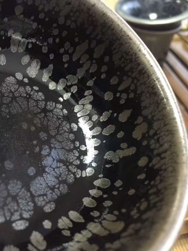 李勇7.6公分斂口黑釉油滴盞