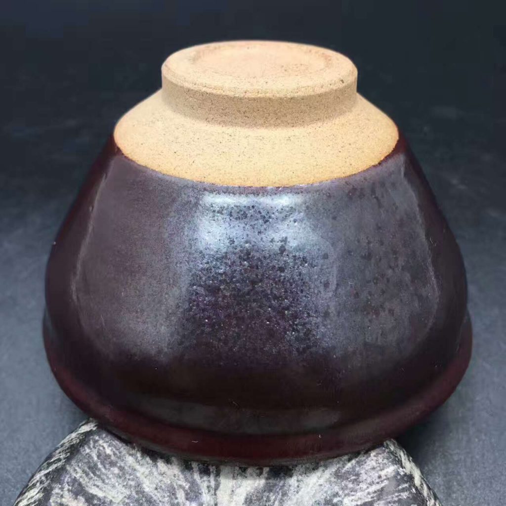 國家級大師-孫建興，柿紅木葉盞，口徑8.6高5.1