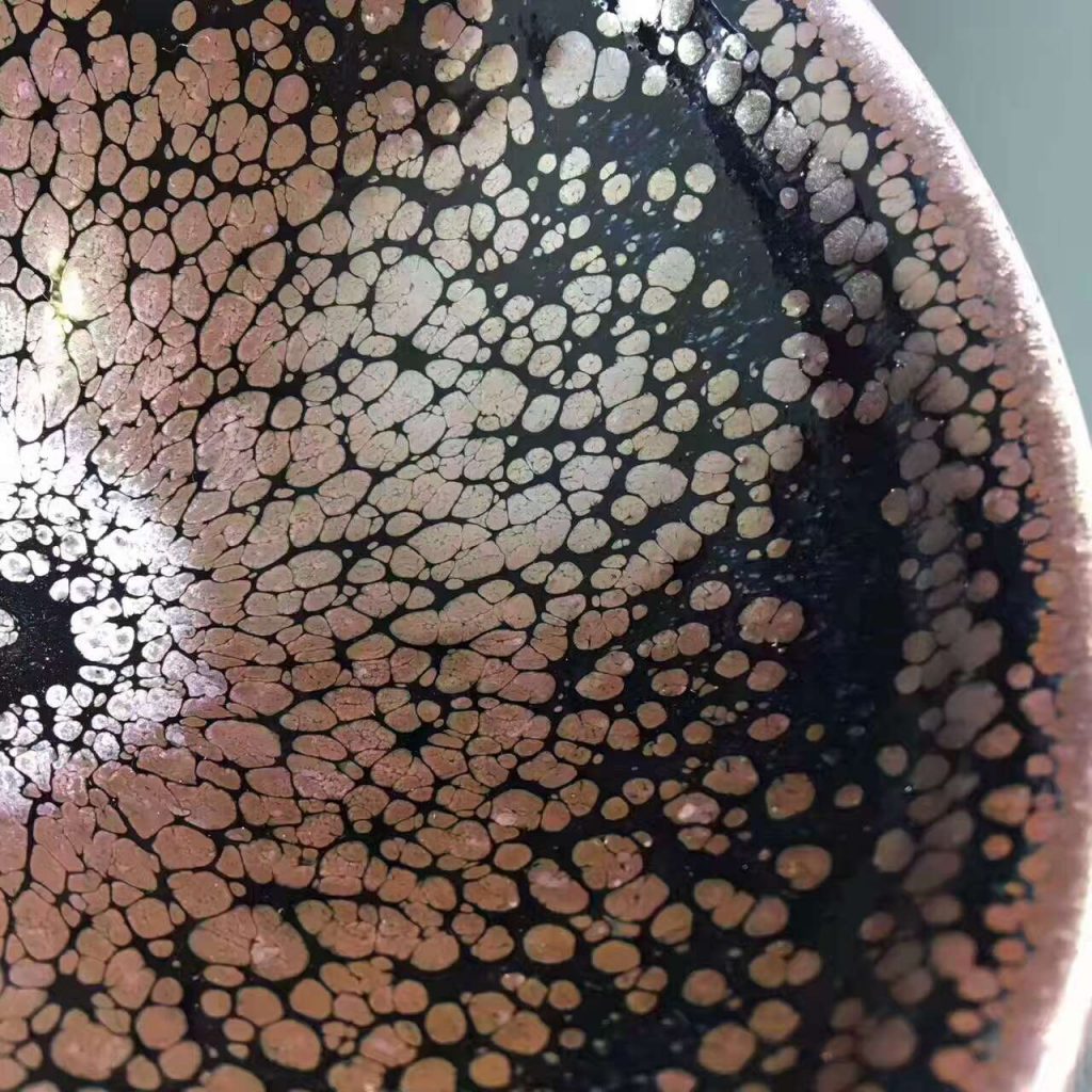 陳春華師傅，精品紫金油滴大盞，?；?，口徑12.3高5.6