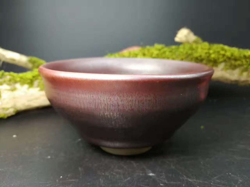 國家級大師-孫建興，虹彩木葉盞，口徑9高5