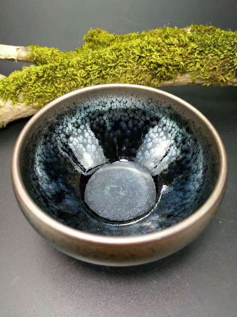 陳葉琦全包釉銀油滴斂口：口8高5.4