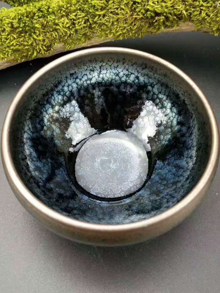 陳葉琦全包釉銀油滴斂口：口8高5.4