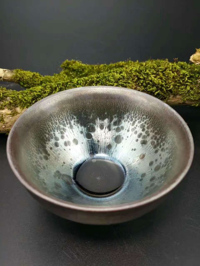 吳立主束口油滴盞：口8.8高5.3