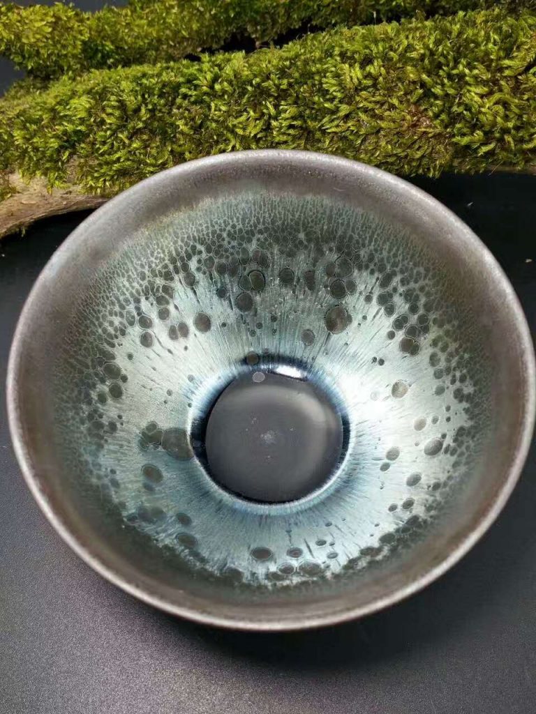 吳立主束口油滴盞：口8.8高5.3