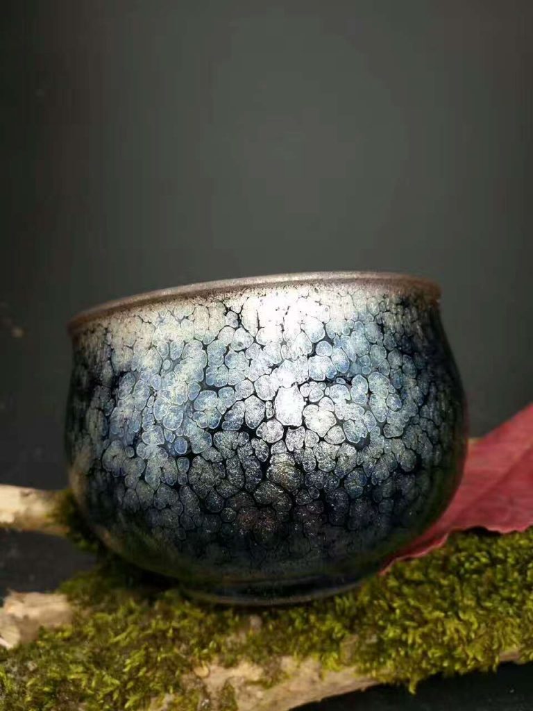 財(cái)窯滿天星“腰鼓”：口8.2高6