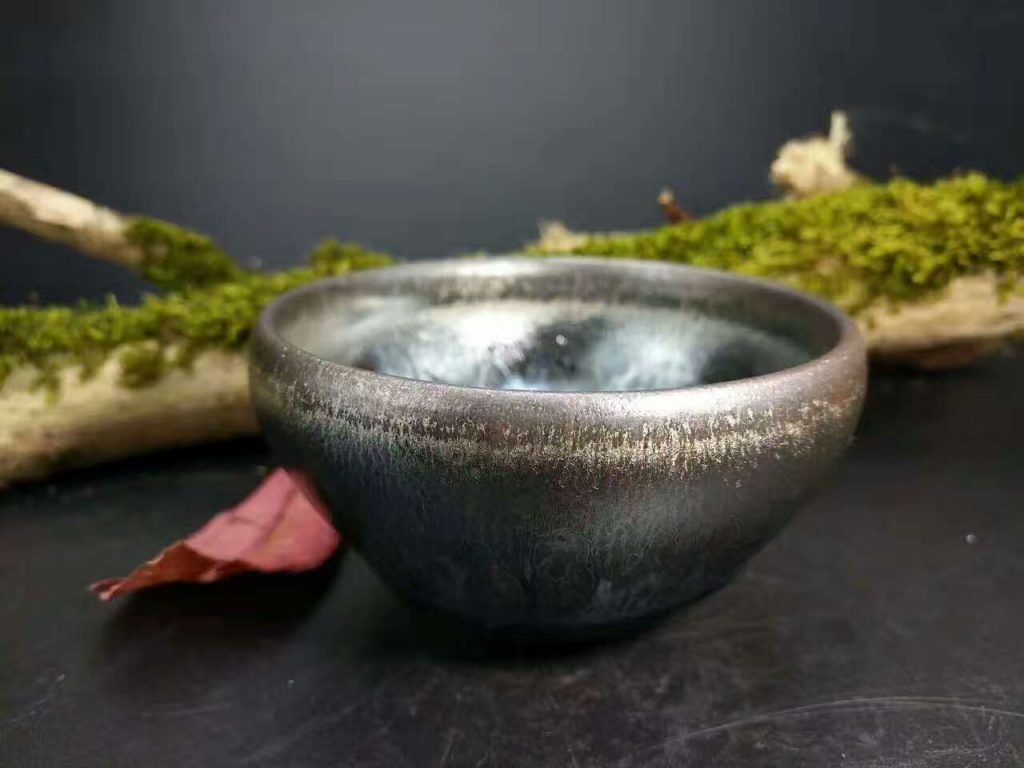 吳周福斂口油滴盞：口7.5高4.5