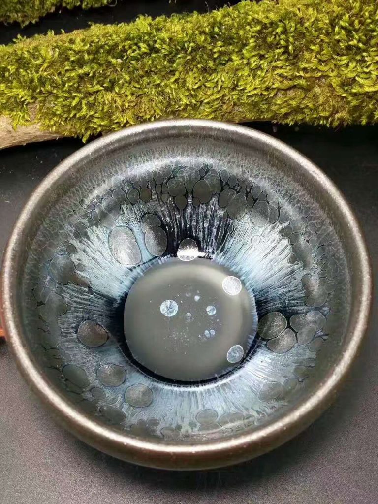 吳周福斂口油滴盞：口7.5高4.5