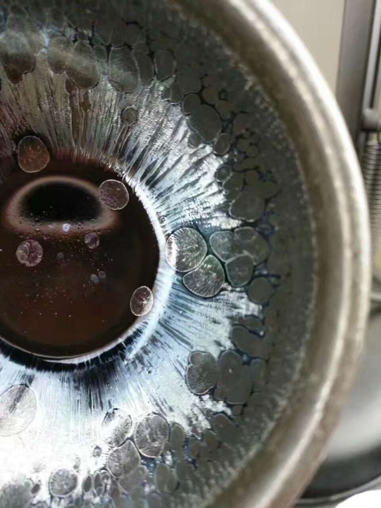 吳周福斂口油滴盞：口7.5高4.5