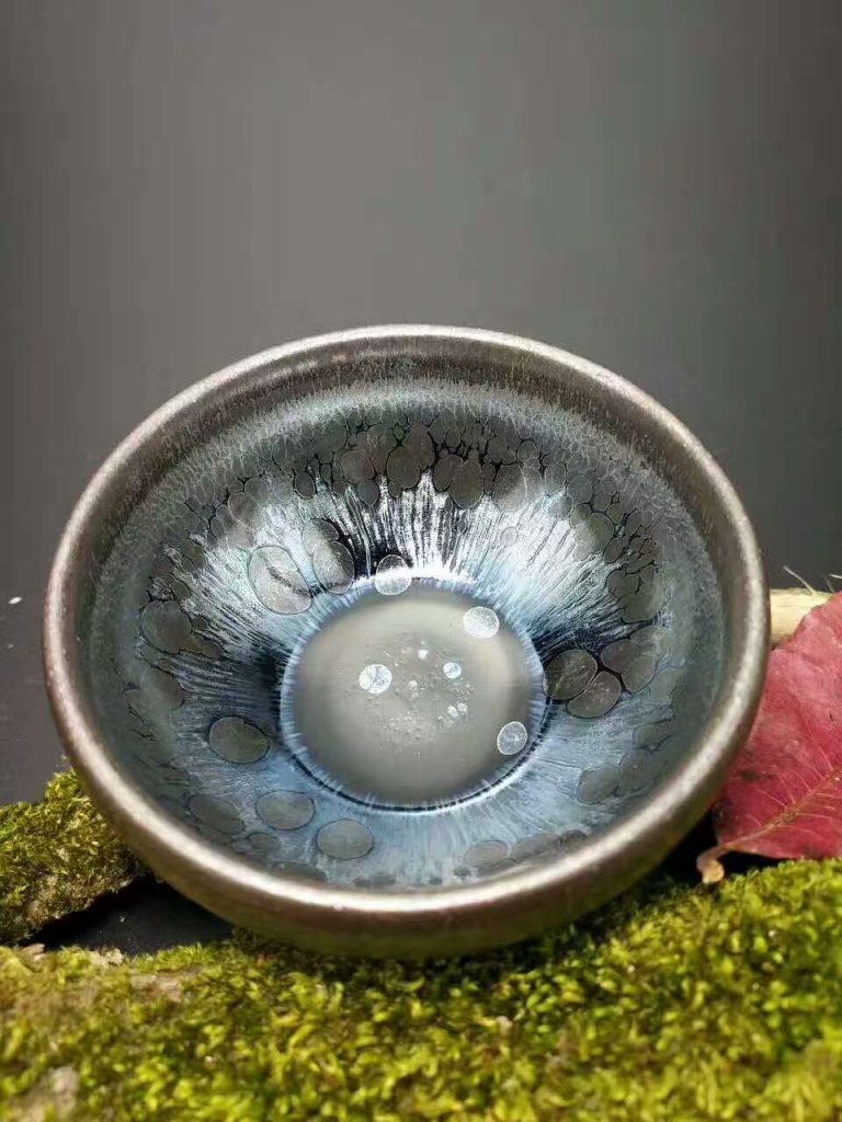 吳周福斂口油滴盞：口7.5高4.5