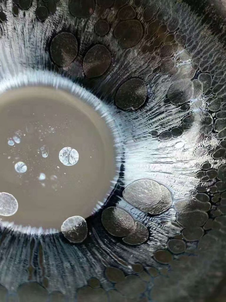 吳周福斂口油滴盞：口7.5高4.5