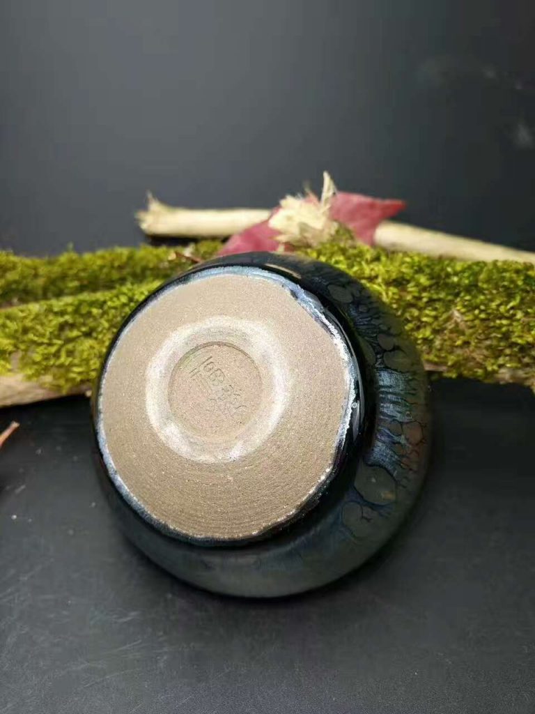 吳周福斂口油滴盞：口7.5高4.5