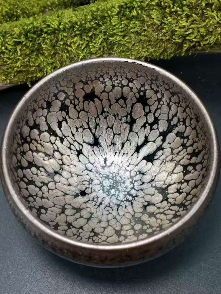 “飛惺”油滴盞：口7高5.8