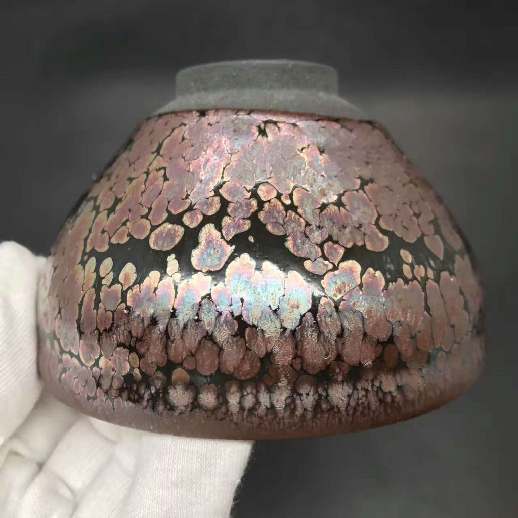 飛惺-饒飛雄，大口徑紫金油滴，口徑10高6.5，大油滴