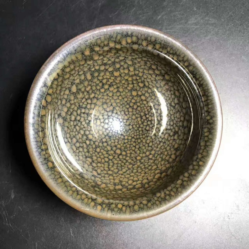 國家級大師-陳大鵬，精品華北油滴，束口，口徑9.5高5.3