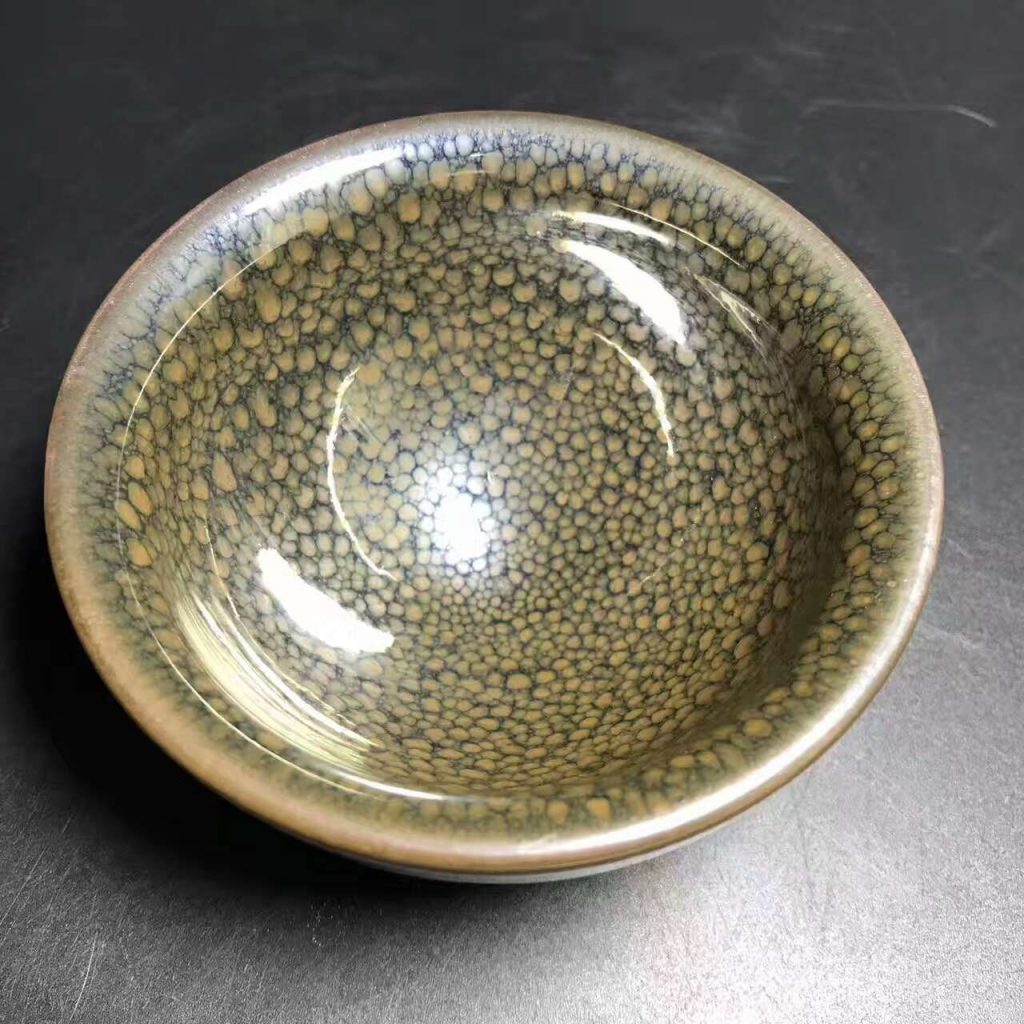 國家級大師-陳大鵬，精品華北油滴，束口，口徑9.5高5.3