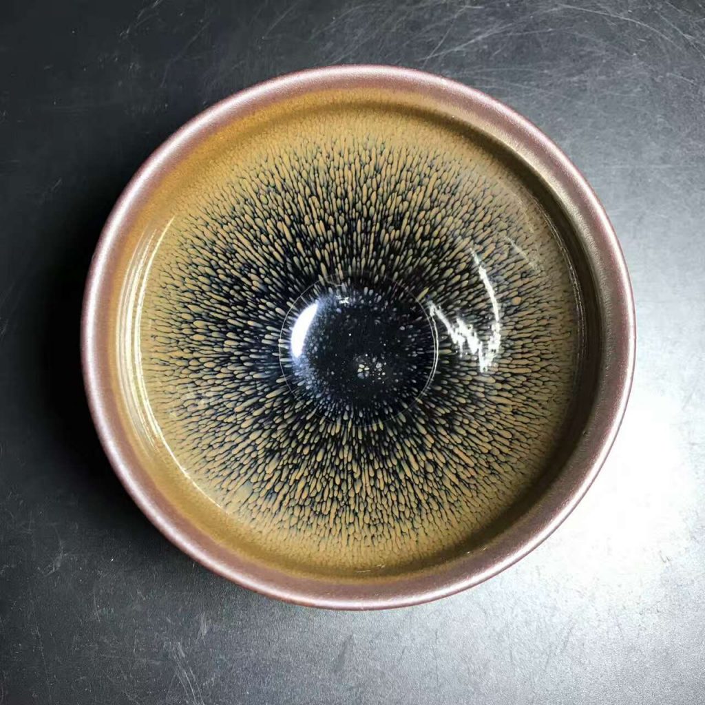 葉禮旺師傅，兔毫茶盞，口徑10高6，底部有釉淚