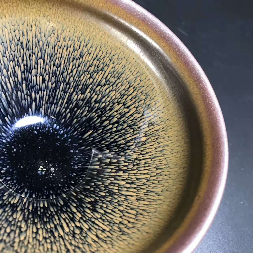 葉禮旺師傅，兔毫茶盞，口徑10高6，底部有釉淚