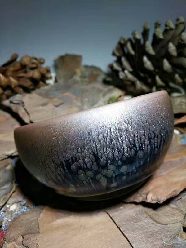 闕梅嬌全手工精品禪定油滴盞：9*5，匠心獨(dú)具