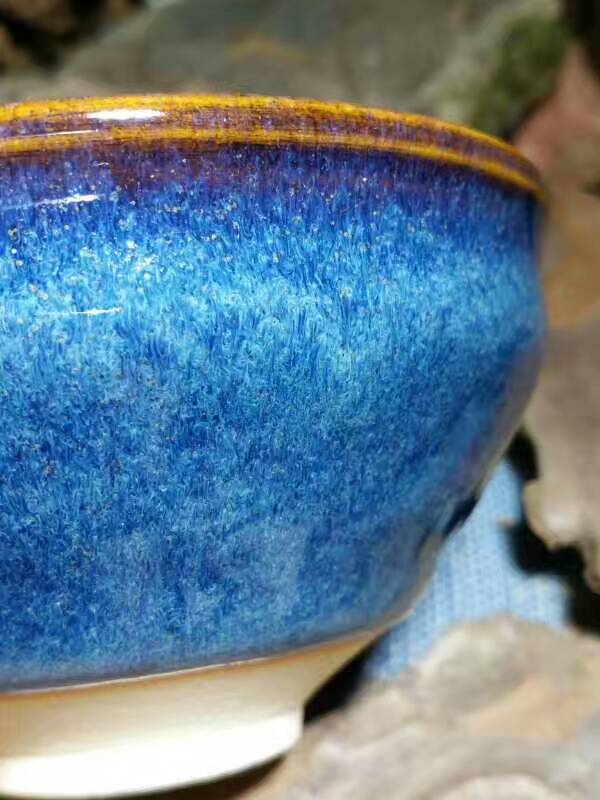 孫建興烏金回藍(lán)釉：9*5