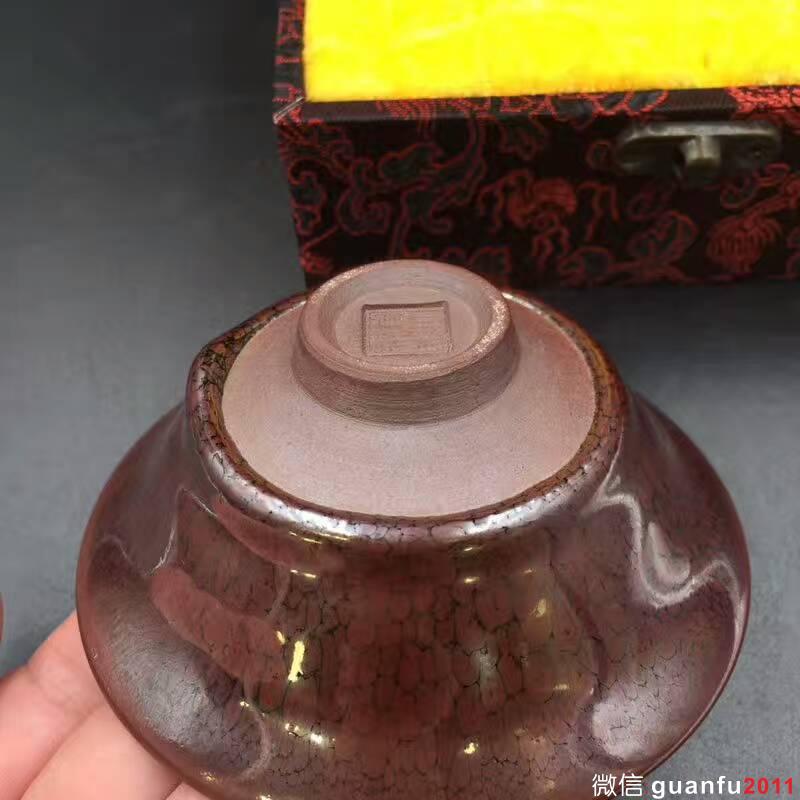 陳大鵬紅鷓鴣斑 口徑10.5高4.5