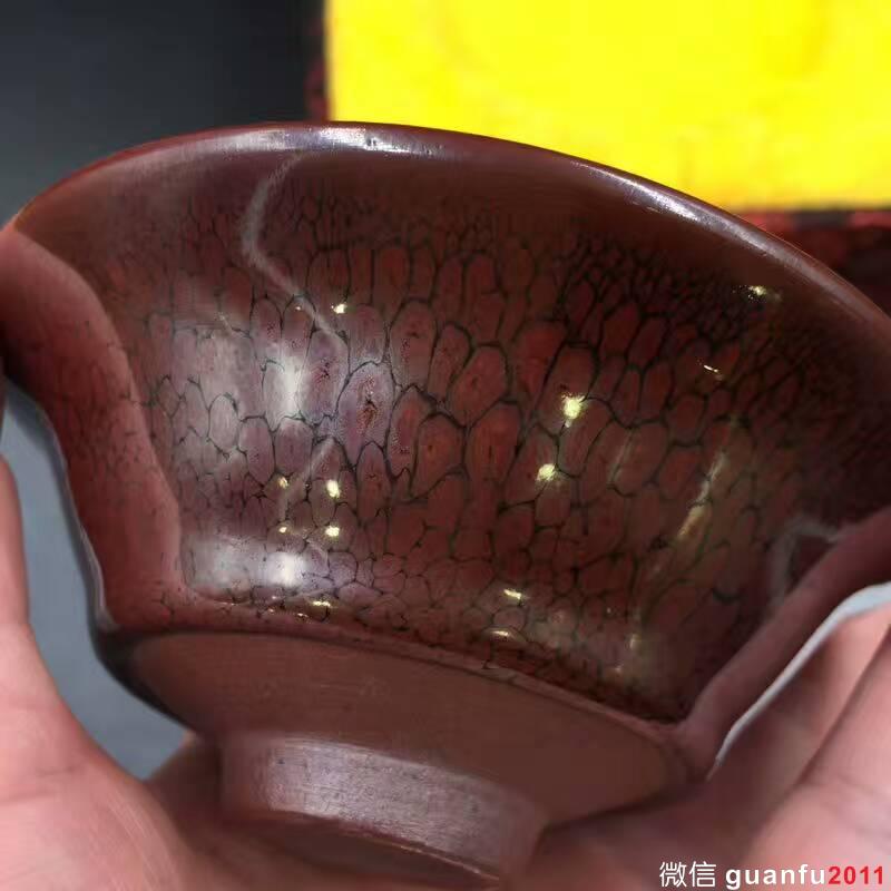 陳大鵬紅鷓鴣斑 口徑10.5高4.5