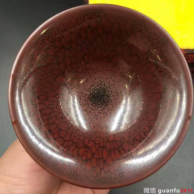 陳大鵬紅鷓鴣斑 口徑10.5高4.5