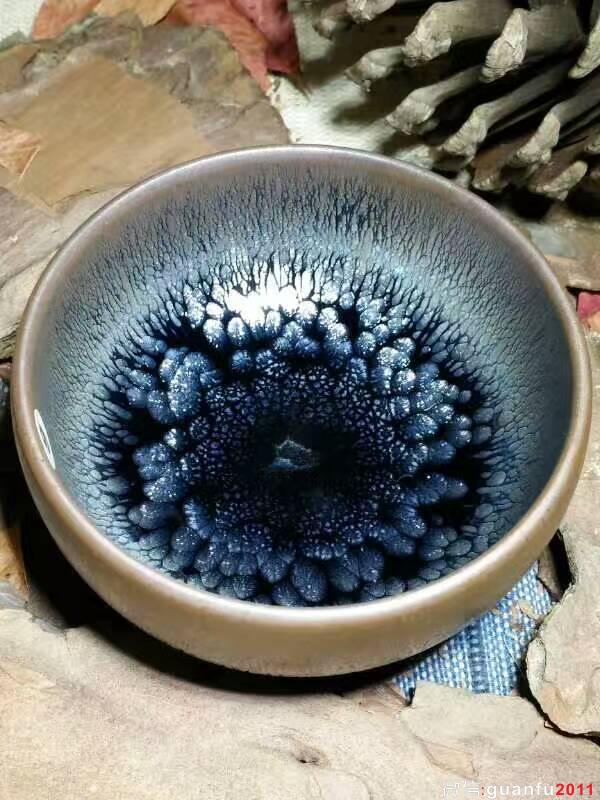 闕梅嬌全手工精品禪定油滴盞：口9高5