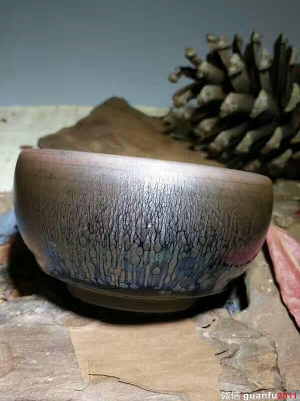 闕梅嬌全手工精品禪定油滴盞：口9高5