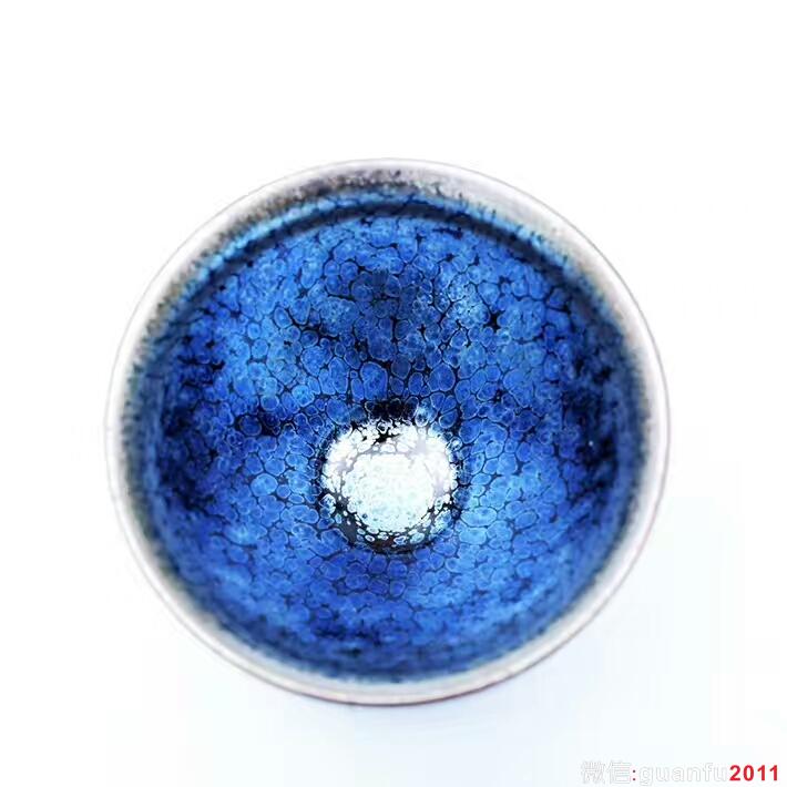 劉學(xué)財(cái)8.6公分束口滿天星藍(lán)油滴盞