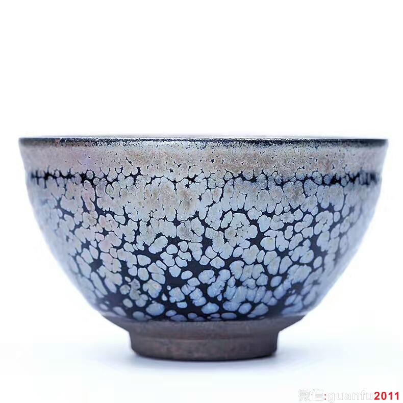 蔡炳盛老師極品藍(lán)油滴盞：8.9*5.1