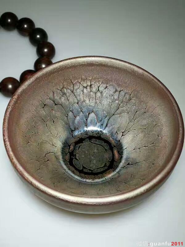 蘆花坪孫福昆斂口油滴盞：口10.6高6.7