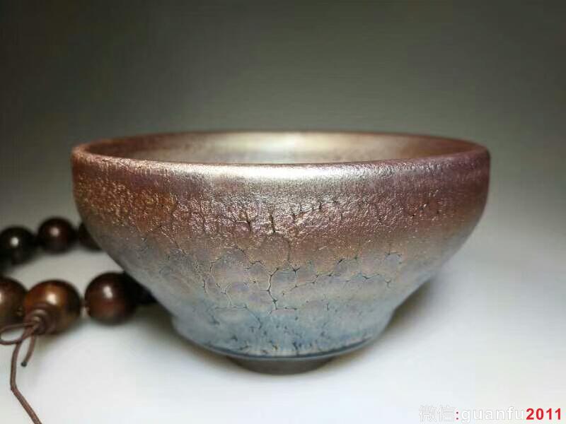 蘆花坪孫福昆斂口油滴盞：口10.6高6.7