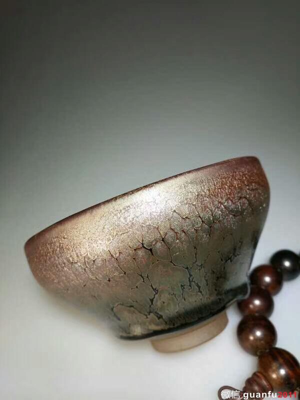 蘆花坪孫福昆斂口油滴盞：口10.6高6.7