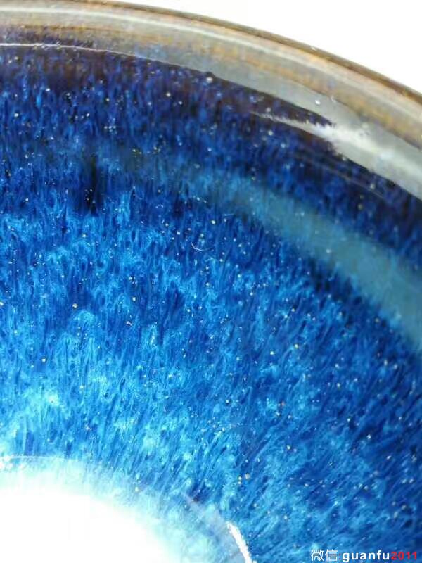 孫建興烏金回藍(lán)釉：口9高5.5