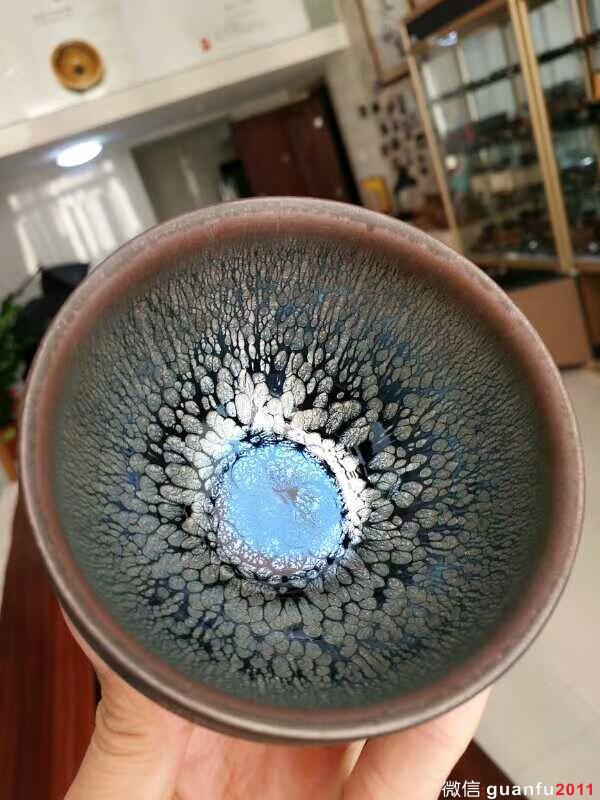 闕梅嬌師傅全手工束口香爐油滴盞：口9高6，沉穩(wěn)大氣。