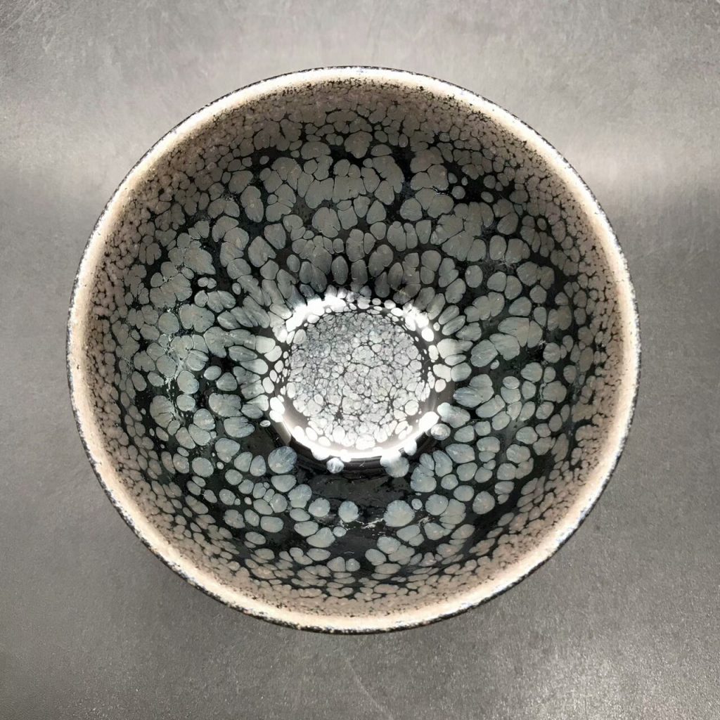 蔡炳盛大師，精品油滴盞，口徑8.6高5.3