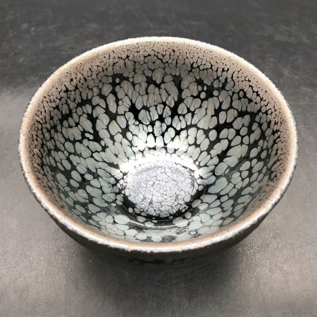 蔡炳盛大師，精品油滴盞，口徑8.6高5.3