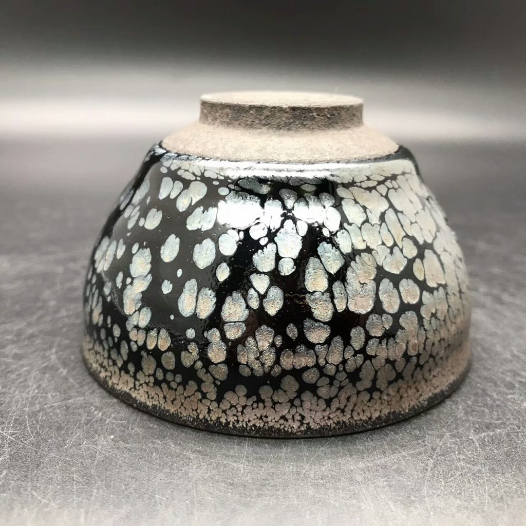 蔡炳盛大師，精品油滴盞，口徑8.6高5.3